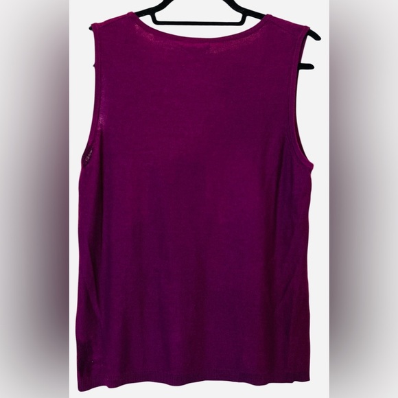 Cable & Gauge Camisole/Tank Knit, Sleeveless Women’s Top, Magenta, Size Large - Picture 10 of 11